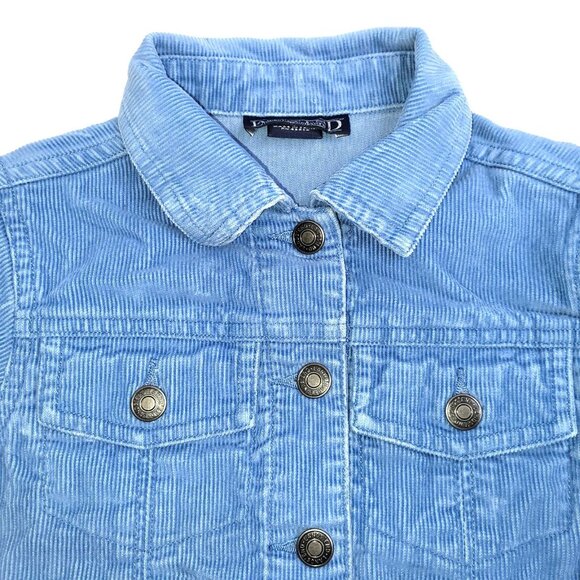 Lands' End Childs Corduroy Trucker Jacket Kids Size S(4) Blue Button-Front - Picture 2 of 11